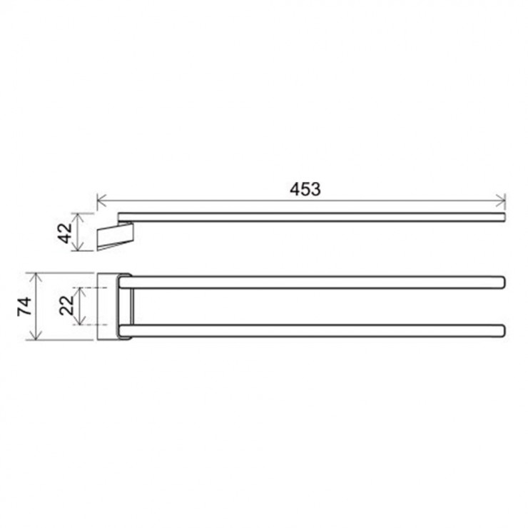 Ravak Håndklædestang 10 Degrees 45.3 cm Krom-1